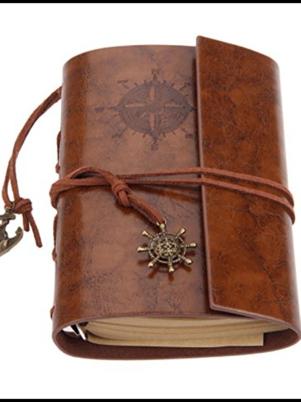 Vintage Leather Journal PU Bound Deckle Edge Paper Notebook Writing Drawing Gift